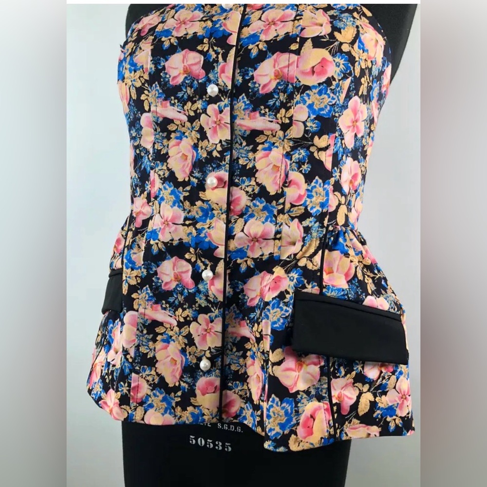 Kika Vargas Floral Strapless Top - corset size XS